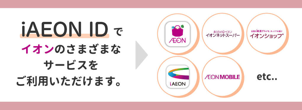 iAEON IDでイオンのさまざまなサービスをご利用いただけます。